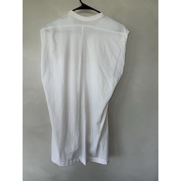 COS Women’s Top Tank Top Shirt White Cap Sleeve Tunic Long Asymmetrical Hem L - Picture 2 of 3